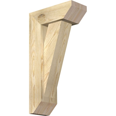 Ekena Millwork Traditional Slat Rough Sawn Bracket w/ Offset Brace, Douglas Fir, 6"W x 14"D x 26"H BKT0604X14X26TRA06RDF
